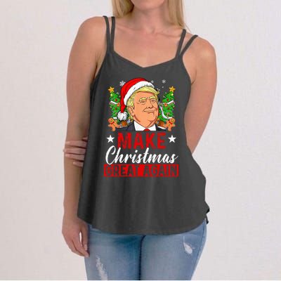 Make Christmas Great Again Funny Trump Ugly Christmas Sweate Women's Strappy Tank