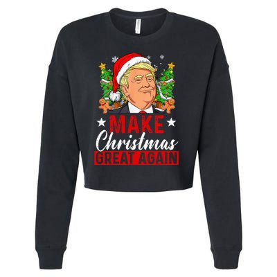 Make Christmas Great Again Funny Trump Ugly Christmas Sweate Cropped Pullover Crew