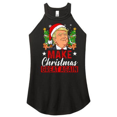 Make Christmas Great Again Funny Trump Ugly Christmas Sweate Women's Perfect Tri Rocker Tank