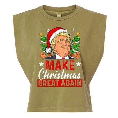 Make Christmas Great Again Funny Trump Ugly Christmas Sweate Garment-Dyed Women's Muscle Tee