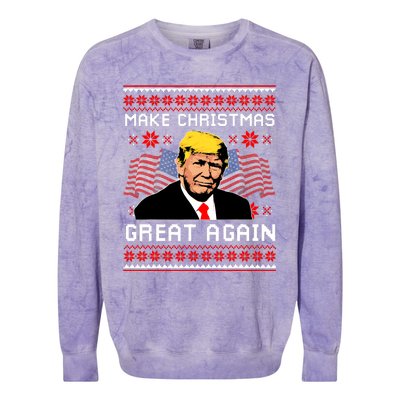 Make Christmas Great Again Trump Ugly Christmas Gift Colorblast Crewneck Sweatshirt