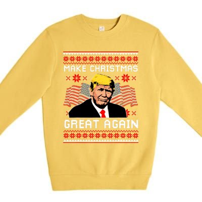 Make Christmas Great Again Trump Ugly Christmas Gift Premium Crewneck Sweatshirt