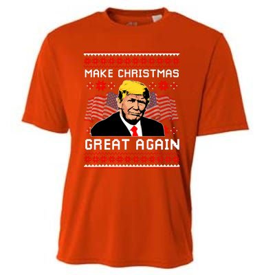 Make Christmas Great Again Trump Ugly Christmas Gift Cooling Performance Crew T-Shirt