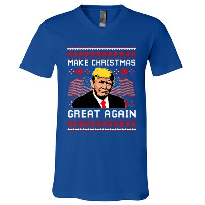 Make Christmas Great Again Trump Ugly Christmas Gift V-Neck T-Shirt