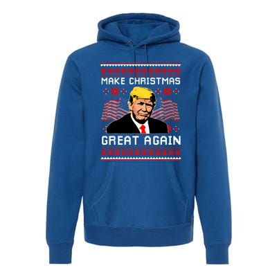 Make Christmas Great Again Trump Ugly Christmas Gift Premium Hoodie