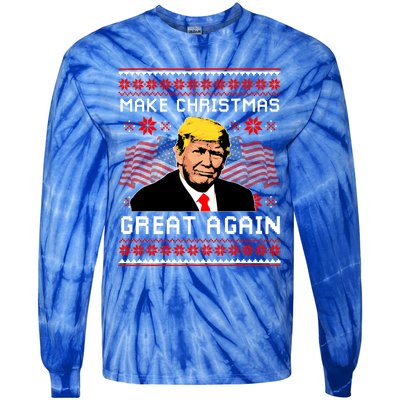 Make Christmas Great Again Trump Ugly Christmas Gift Tie-Dye Long Sleeve Shirt