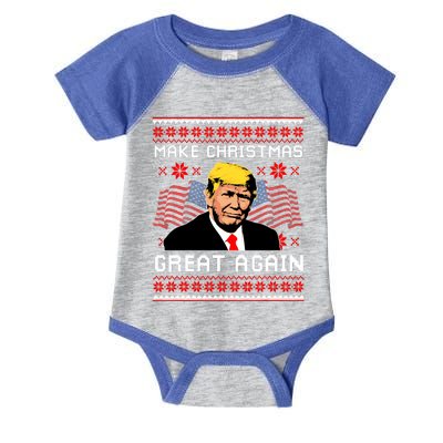 Make Christmas Great Again Trump Ugly Christmas Gift Infant Baby Jersey Bodysuit