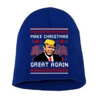 Make Christmas Great Again Trump Ugly Christmas Gift Short Acrylic Beanie