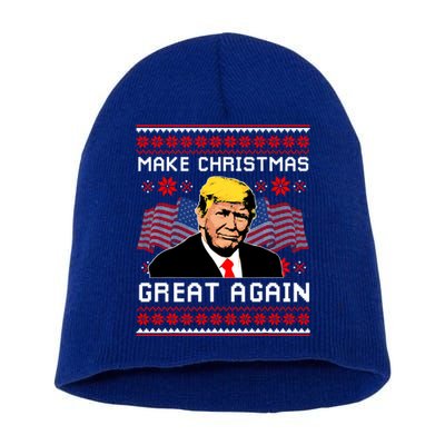 Make Christmas Great Again Trump Ugly Christmas Gift Short Acrylic Beanie