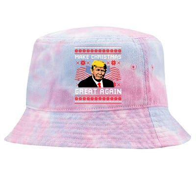 Make Christmas Great Again Trump Ugly Christmas Gift Tie-Dyed Bucket Hat