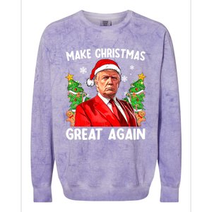 Make Christmas Great Again Funny Santa Trump 2024 Xmas Meaningful Gift Colorblast Crewneck Sweatshirt