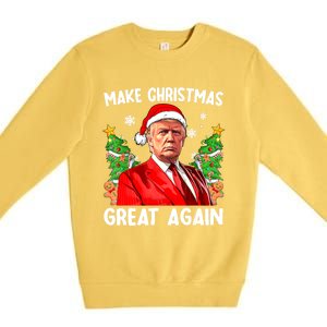 Make Christmas Great Again Funny Santa Trump 2024 Xmas Meaningful Gift Premium Crewneck Sweatshirt