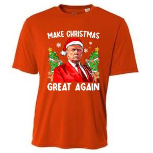 Make Christmas Great Again Funny Santa Trump 2024 Xmas Meaningful Gift Cooling Performance Crew T-Shirt