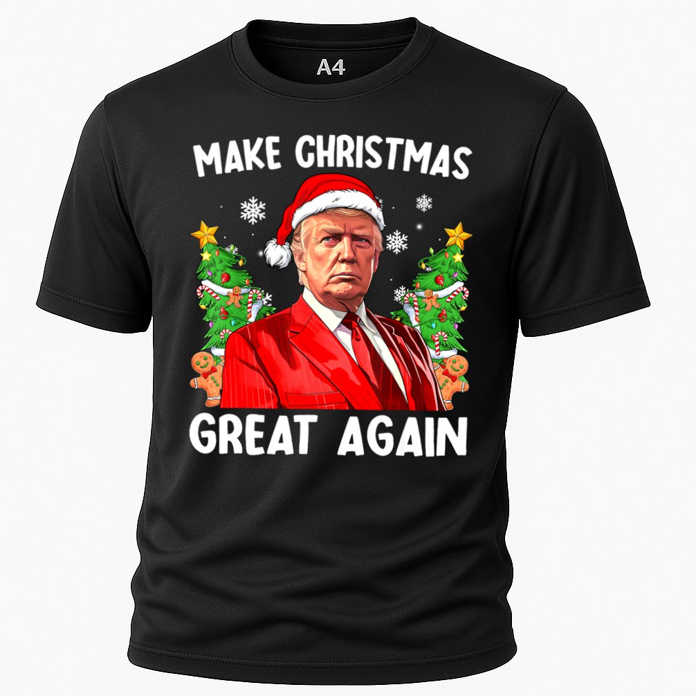 Make Christmas Great Again Funny Santa Trump 2024 Xmas Meaningful Gift Cooling Performance Crew T-Shirt