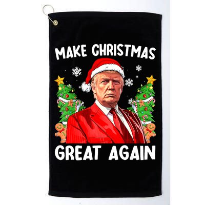 Make Christmas Great Again Funny Santa Trump 2024 Xmas Meaningful Gift Golf Towel