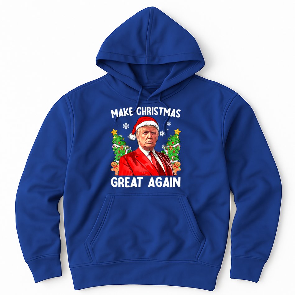 Make Christmas Great Again Funny Santa Trump 2024 Xmas Meaningful Gift Hoodie