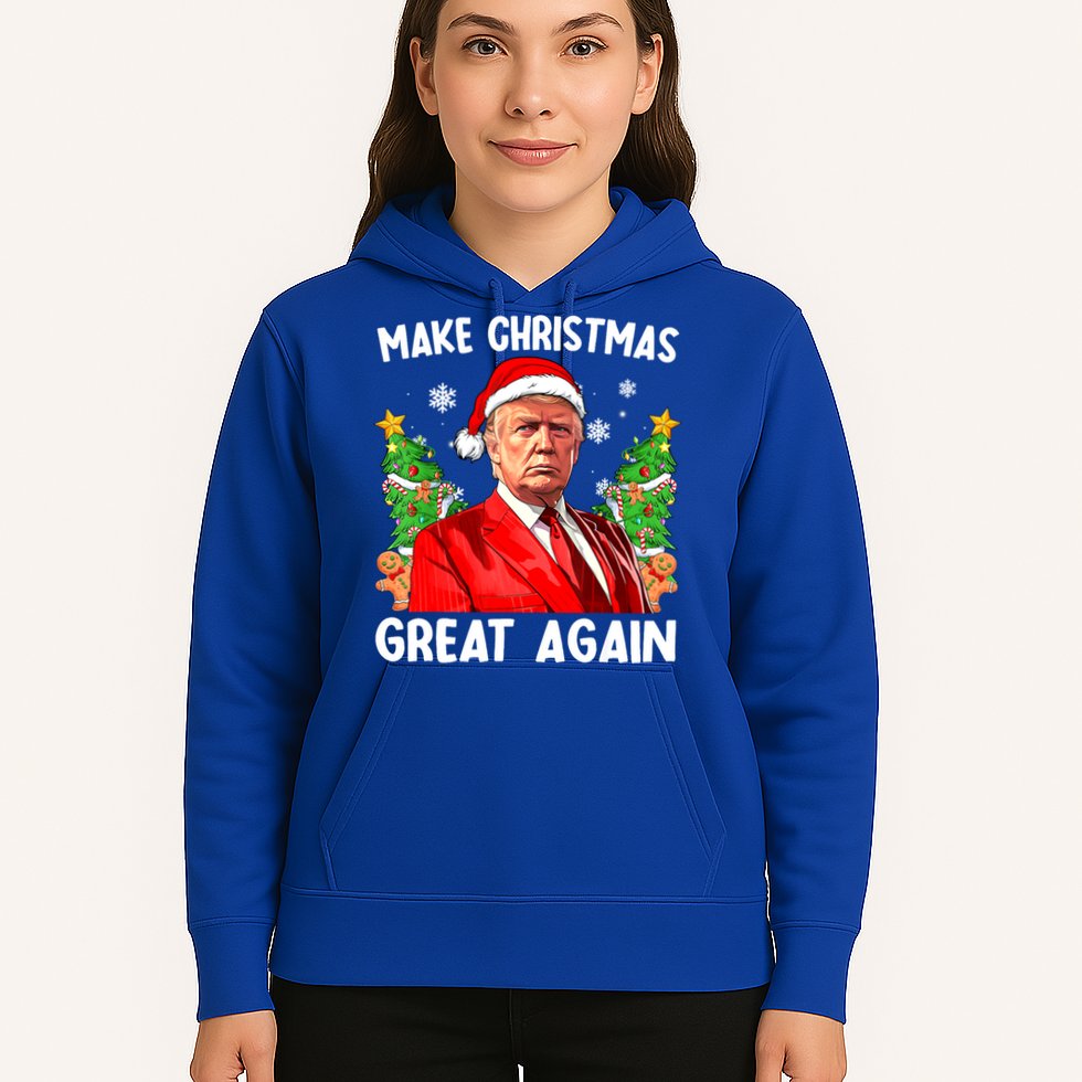 Make Christmas Great Again Funny Santa Trump 2024 Xmas Meaningful Gift Hoodie