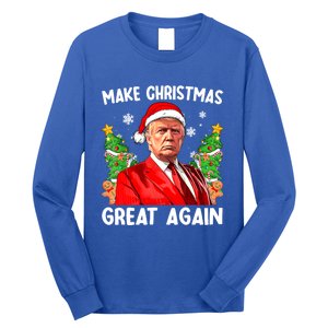 Make Christmas Great Again Funny Santa Trump 2024 Xmas Meaningful Gift Long Sleeve Shirt