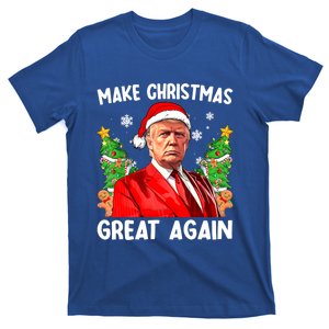 Make Christmas Great Again Funny Santa Trump 2024 Xmas Meaningful Gift T-Shirt