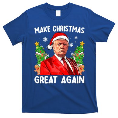 Make Christmas Great Again Funny Santa Trump 2024 Xmas Meaningful Gift T-Shirt