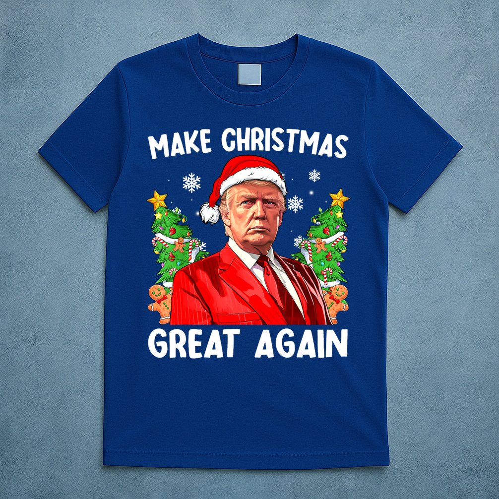 Make Christmas Great Again Funny Santa Trump 2024 Xmas Meaningful Gift T-Shirt