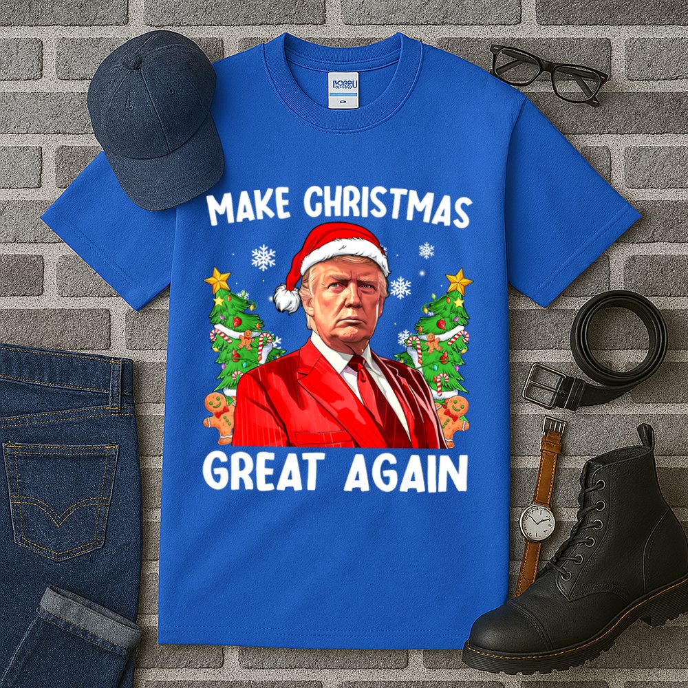 Make Christmas Great Again Funny Santa Trump 2024 Xmas Meaningful Gift Tall T-Shirt