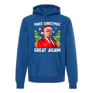 Make Christmas Great Again Funny Santa Trump 2024 Xmas Meaningful Gift Premium Hoodie