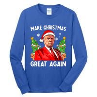 Make Christmas Great Again Funny Santa Trump 2024 Xmas Meaningful Gift Tall Long Sleeve T-Shirt