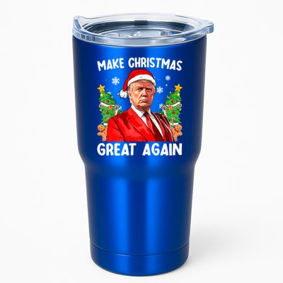 Make Christmas Great Again Funny Santa Trump 2024 Xmas Meaningful Gift Tumbler