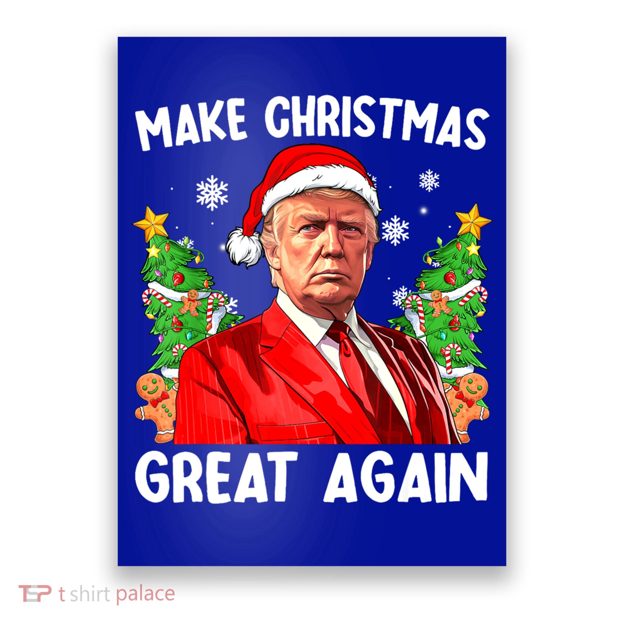 Make Christmas Great Again Funny Santa Trump 2024 Xmas Meaningful Gift Poster