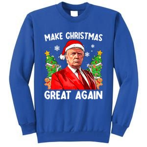 Make Christmas Great Again Funny Santa Trump 2024 Xmas Meaningful Gift Tall Sweatshirt