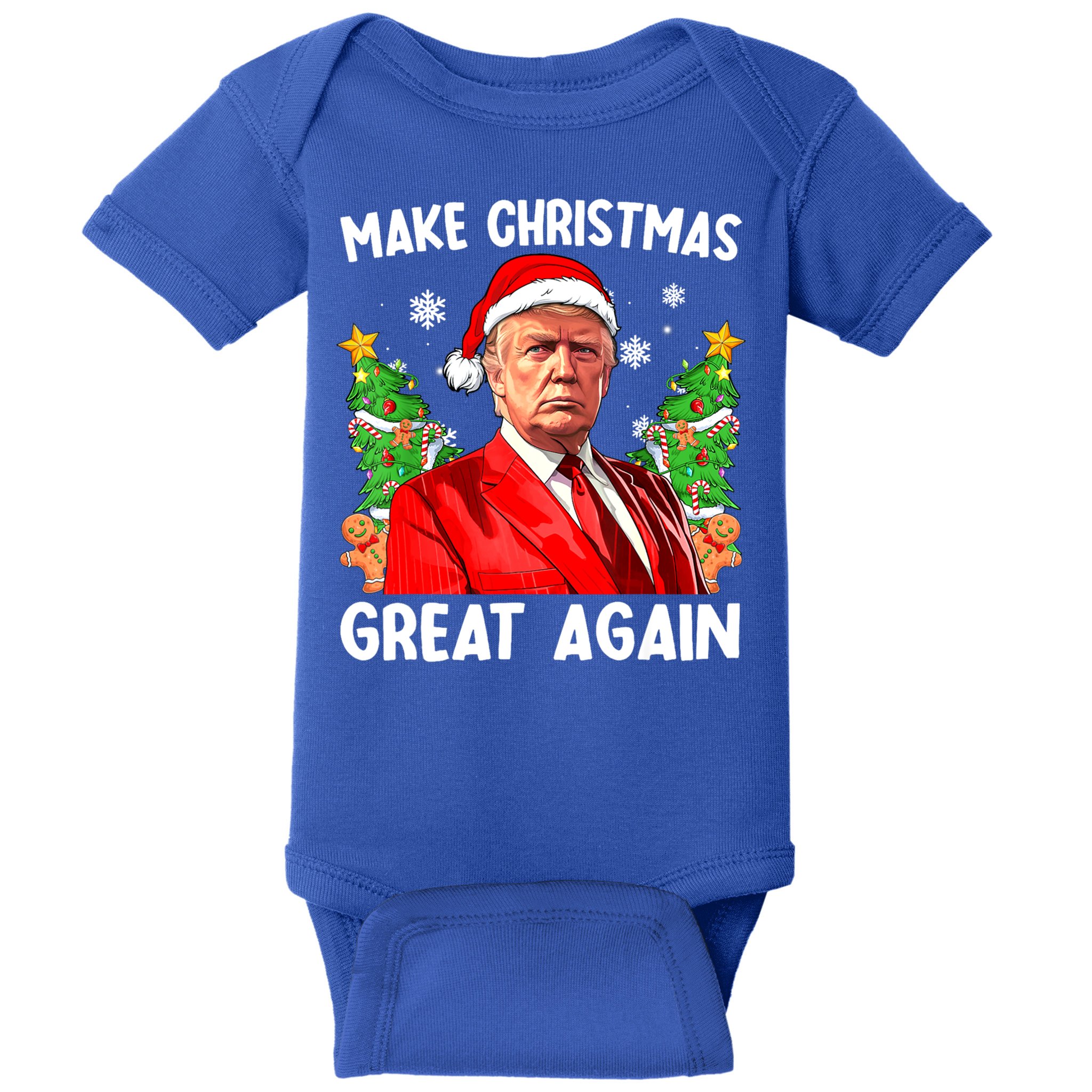 Make Christmas Great Again Funny Santa Trump 2024 Xmas Meaningful Gift Baby Bodysuit