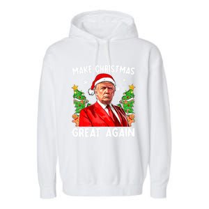 Make Christmas Great Again Funny Santa Trump 2024 Xmas Meaningful Gift Garment-Dyed Fleece Hoodie