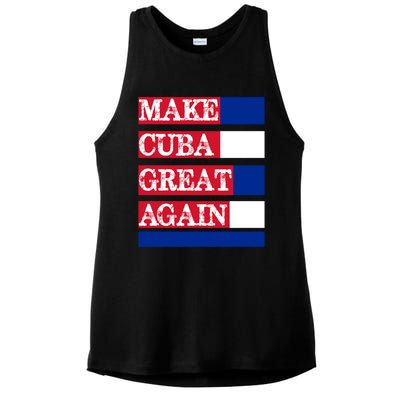 Make Cuba Great Again Cuban Flag Gift Ladies PosiCharge Tri-Blend Wicking Tank