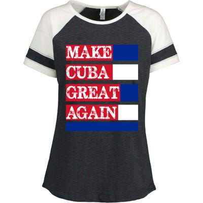 Make Cuba Great Again Cuban Flag Gift Enza Ladies Jersey Colorblock Tee