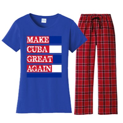 Make Cuba Great Again Cuban Flag Gift Women's Flannel Pajama Set