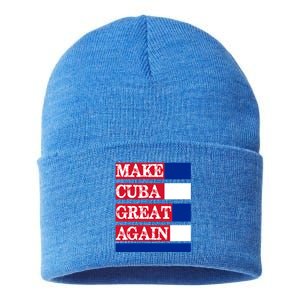 Make Cuba Great Again Cuban Flag Gift Sustainable Knit Beanie