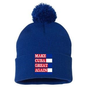 Make Cuba Great Again Cuban Flag Gift Pom Pom 12in Knit Beanie