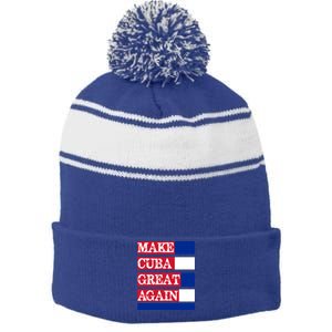 Make Cuba Great Again Cuban Flag Gift Stripe Pom Pom Beanie