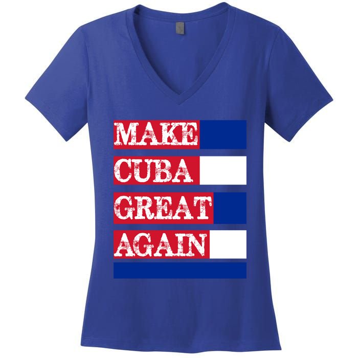 Make Cuba Great Again Cuban Flag Gift Women's V-Neck T-Shirt