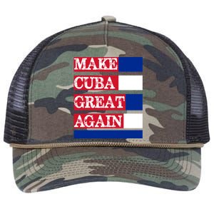 Make Cuba Great Again Cuban Flag Gift Retro Rope Trucker Hat Cap