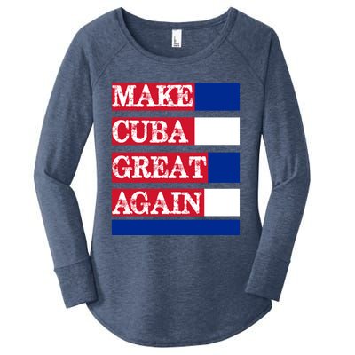 Make Cuba Great Again Cuban Flag Gift Women's Perfect Tri Tunic Long Sleeve Shirt