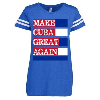 Make Cuba Great Again Cuban Flag Gift Enza Ladies Jersey Football T-Shirt