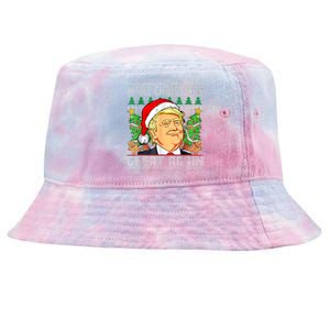 Make Christmas Great Again Santa Funny Trump Xmas Pajamas Tie-Dyed Bucket Hat