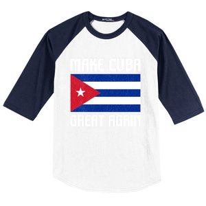 Make Cuba Great Again Cuban Flag Gift Baseball Sleeve Shirt