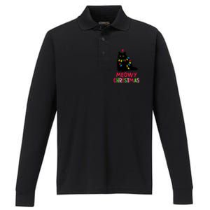 Meowy Christmas Gift Performance Long Sleeve Polo