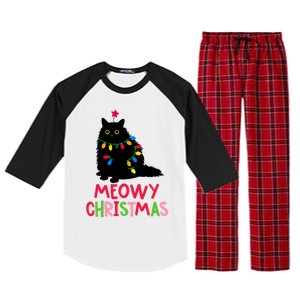 Meowy Christmas Gift Raglan Sleeve Pajama Set