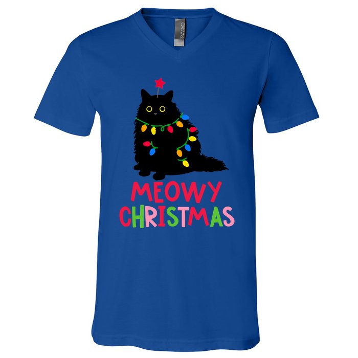 Meowy Christmas Gift V-Neck T-Shirt