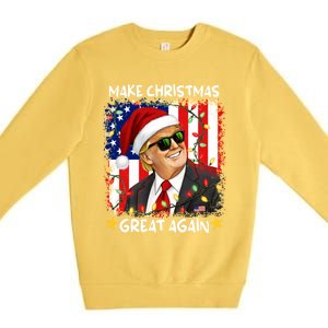 Make Christmas Great Again Funny Santa Trump 2024 Premium Crewneck Sweatshirt