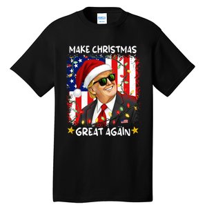 Make Christmas Great Again Funny Santa Trump 2024 Tall T-Shirt